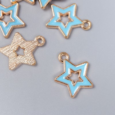 Подвеска металл+эмаль "Звезда кант", цвет металла золото, 1,7 х 1,3 см